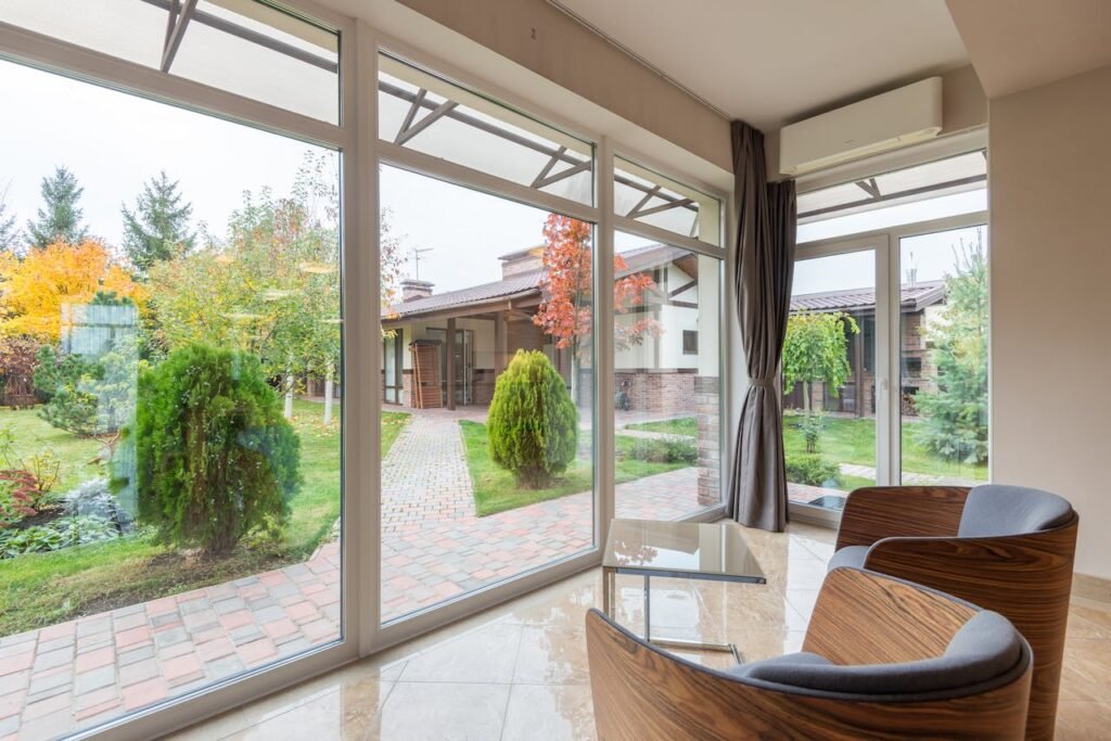 Modern house with panoramic windows