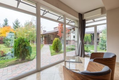 Modern house with panoramic windows